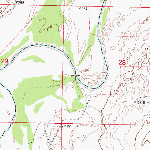 Topographic Map of Red Horse Creek, OK