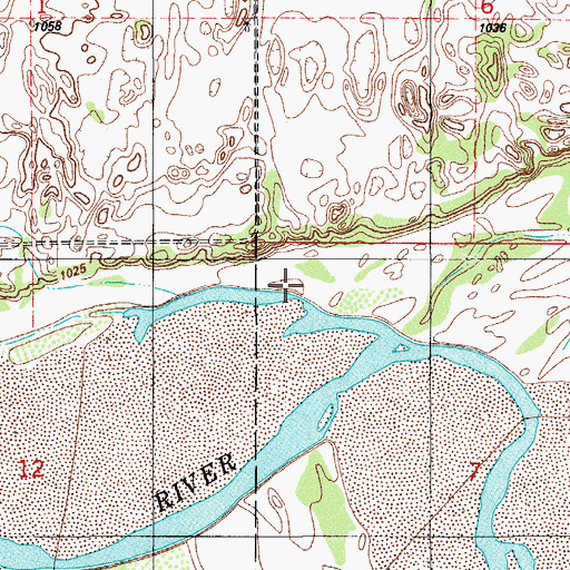 Topographic Map of Red River Oil Field, OK