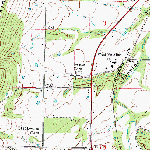 Topographic Map of Reece Cemetery, OK