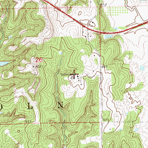 Topographic Map of Reformed Church, OK