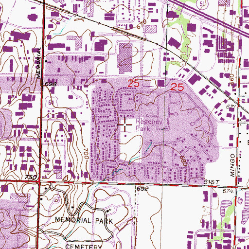 Topographic Map of Regency Park, OK