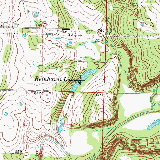 Topographic Map of Reinhardt Lake, OK
