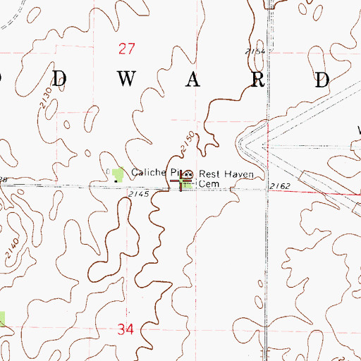Topographic Map of Rest Haven Cemetery, OK