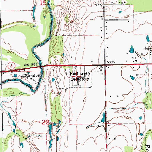 Topographic Map of Resthaven Cemetery, OK