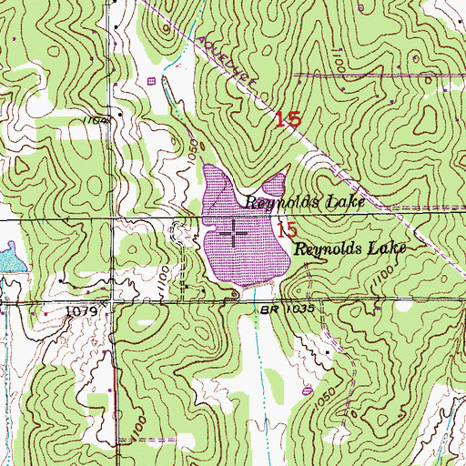 Topographic Map of Reynolds Lake, OK