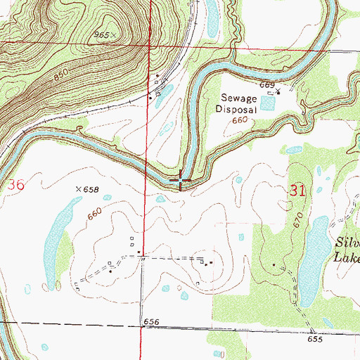 Topographic Map of Rice Creek, OK