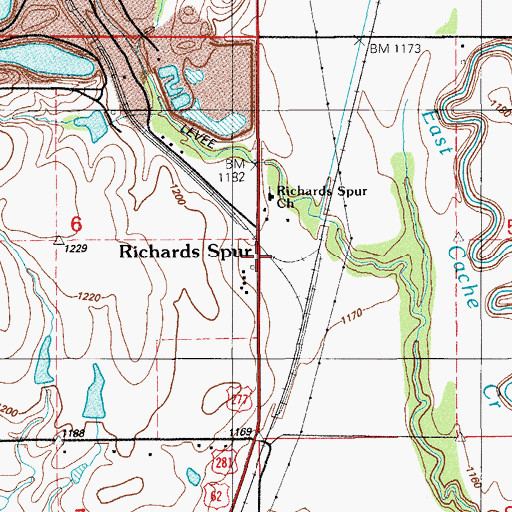 Topographic Map of Richards Spur, OK