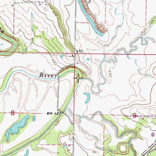 Topographic Map of Riddle Creek, OK