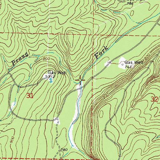 Topographic Map of Right Prong Mountain Fork, OK