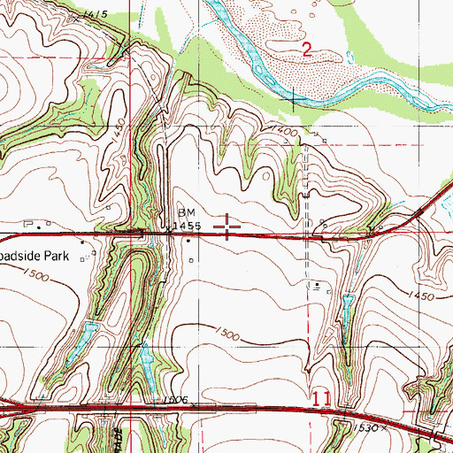 Topographic Map of Riverview School, OK