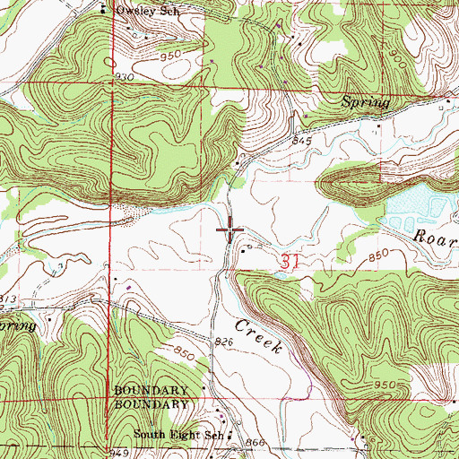 Topographic Map of Roark Creek, OK