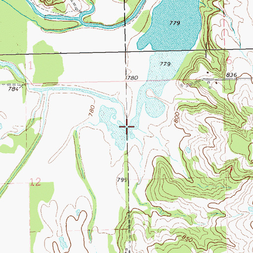 Topographic Map of Robinson Creek, OK