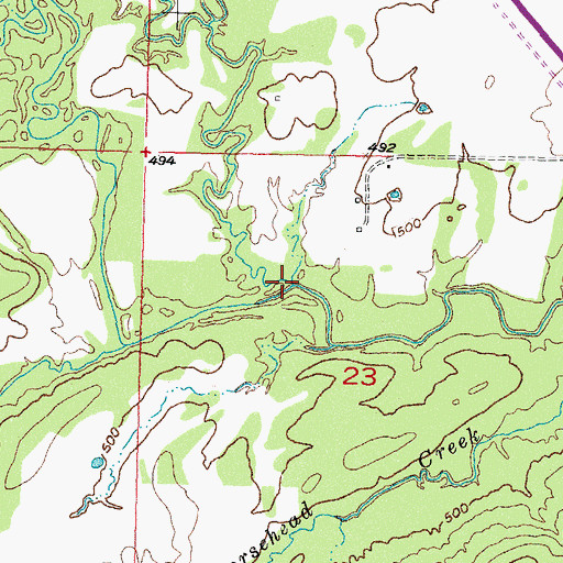 Topographic Map of Rock Creek, OK