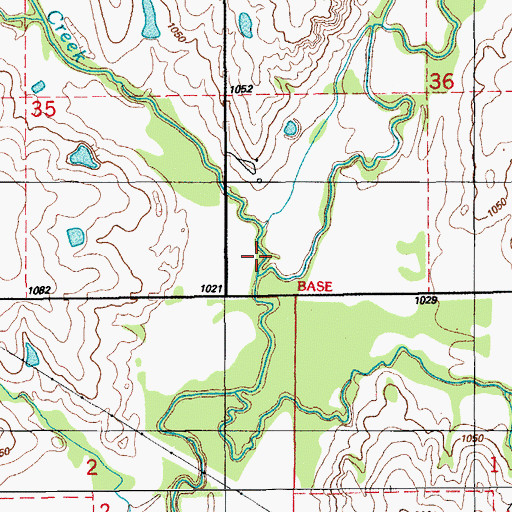 Topographic Map of Rock Creek, OK