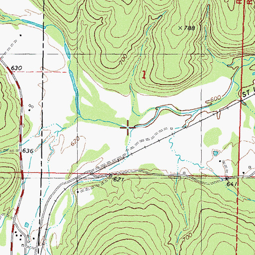 Topographic Map of Rock Creek, OK