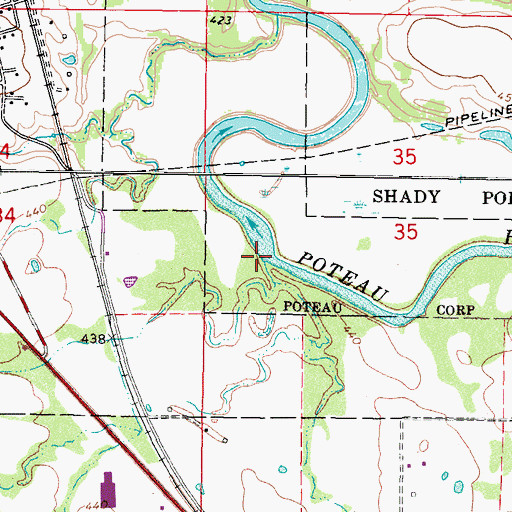 Topographic Map of Rock Creek, OK