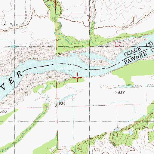 Topographic Map of Rock Creek, OK