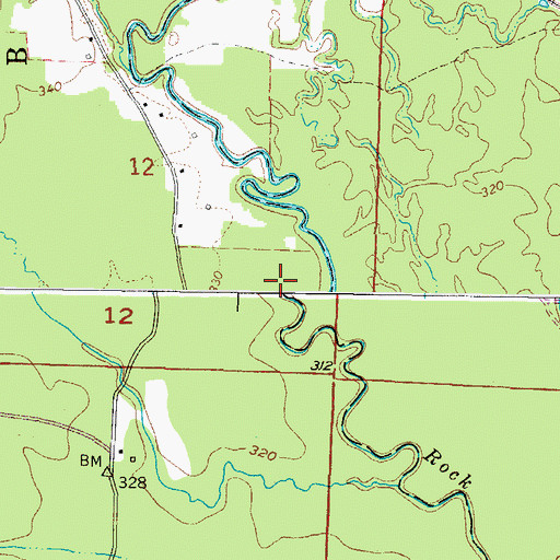 Topographic Map of Rock Creek, OK