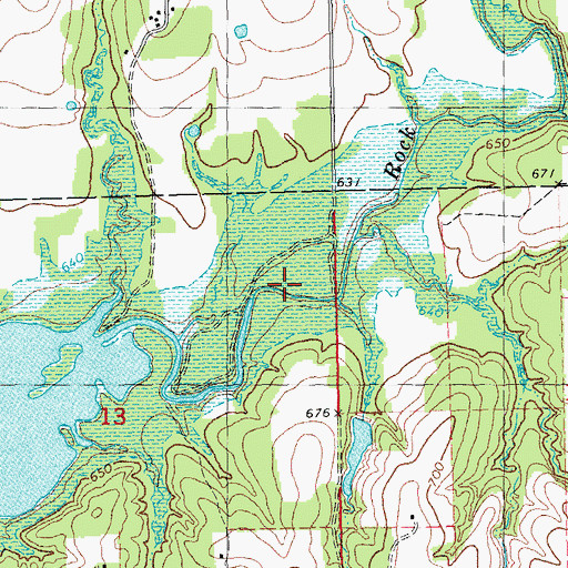 Topographic Map of Rock Creek, OK