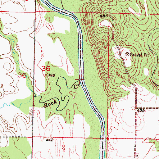 Topographic Map of Rock Creek, OK