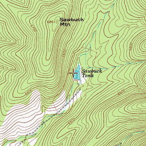 Topographic Map of Sawbuck Tank, AZ