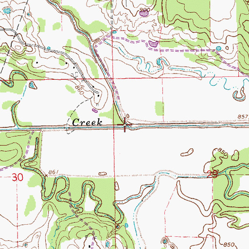 Topographic Map of Rock Creek, OK