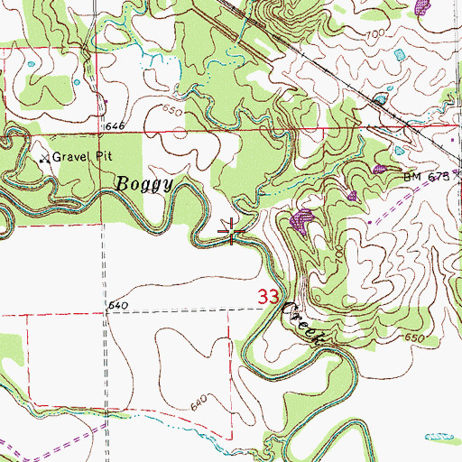 Topographic Map of Rock Creek, OK