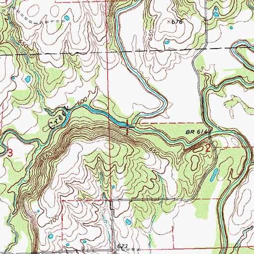 Topographic Map of Rock Creek, OK