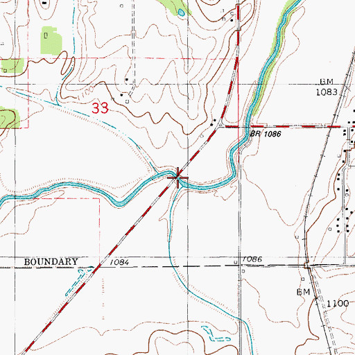 Topographic Map of Rock Creek, OK