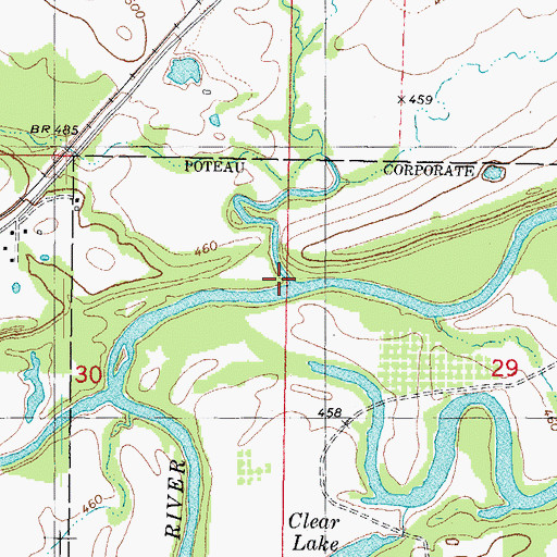 Topographic Map of Rock Creek, OK