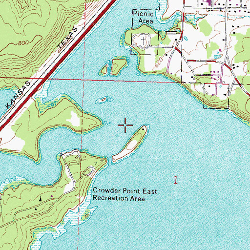 Topographic Map of Rock Creek, OK