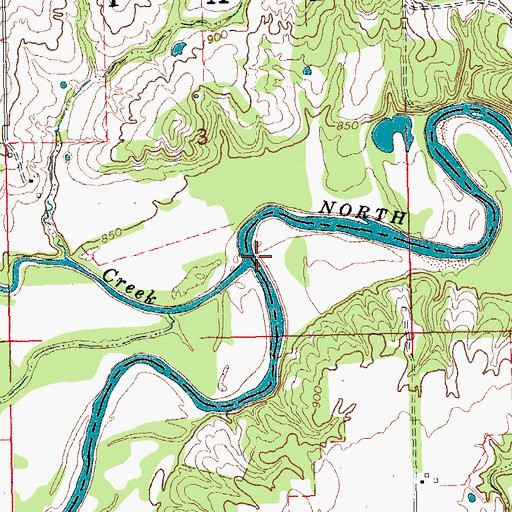 Topographic Map of Rock Creek, OK