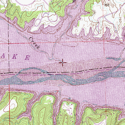 Topographic Map of Rock Creek, OK