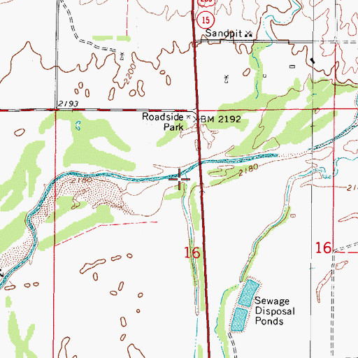 Topographic Map of Rock Creek, OK