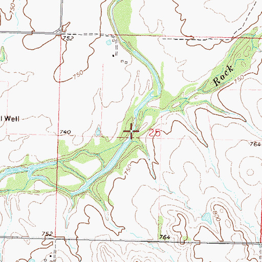 Topographic Map of Rock Creek, OK