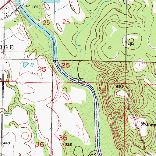 Topographic Map of Rock Creek, OK