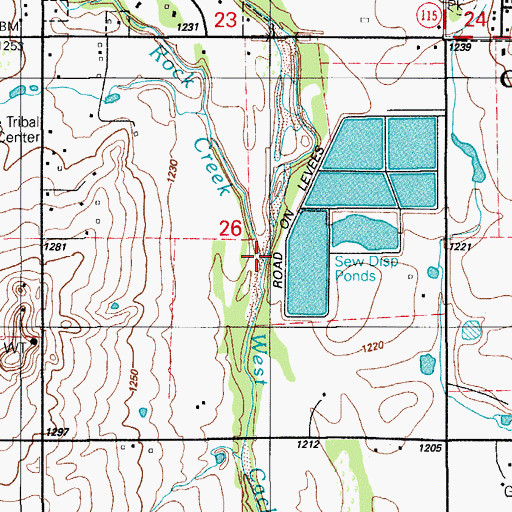 Topographic Map of Rock Creek, OK