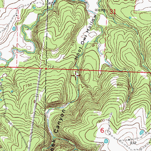 Topographic Map of Rock Creek Canyon, OK