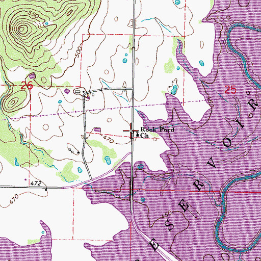 Topographic Map of Rock Ford Church, OK