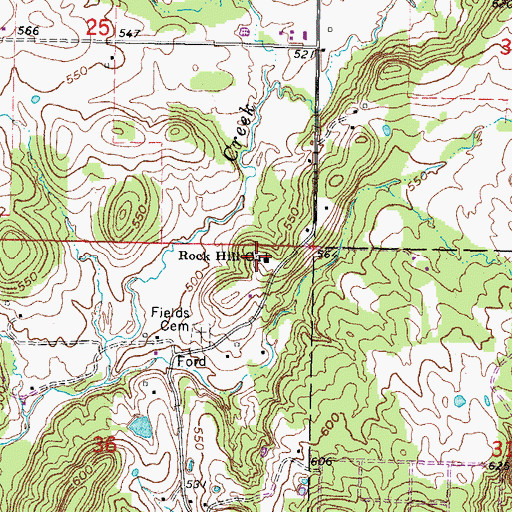 Topographic Map of Rock Hill Church, OK