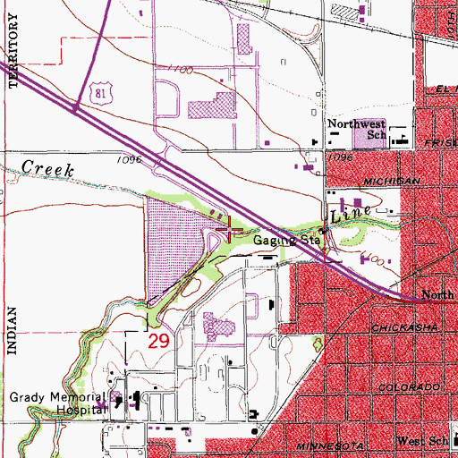 Topographic Map of Rock Hollow Creek, OK