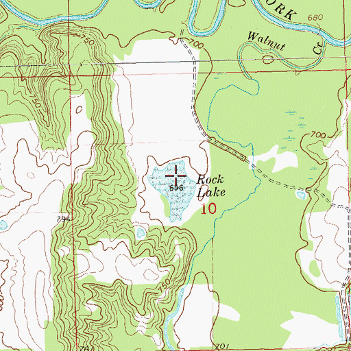 Topographic Map of Rock Lake, OK
