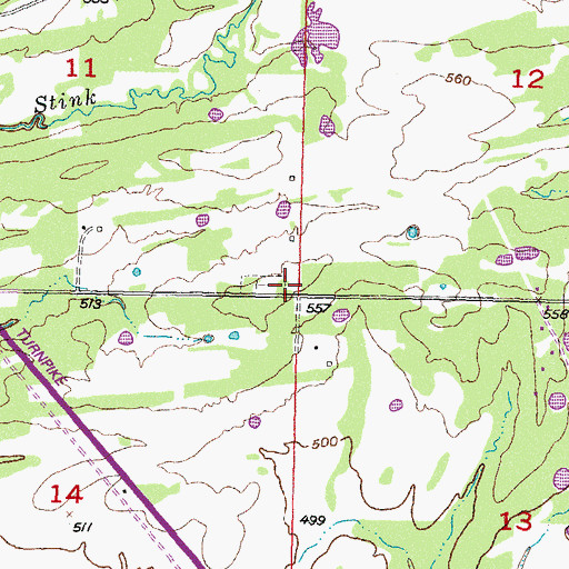 Topographic Map of Rock Point Church, OK