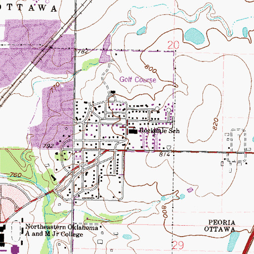 Topographic Map of Rockdale Elementary School, OK