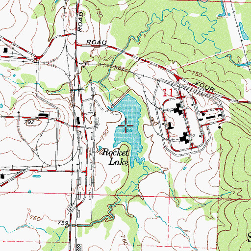 Topographic Map of Rocket Lake, OK