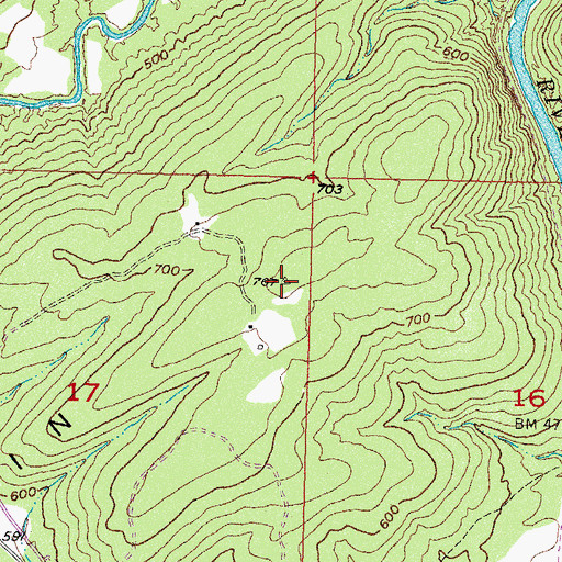 Topographic Map of Rodney Mountain, OK