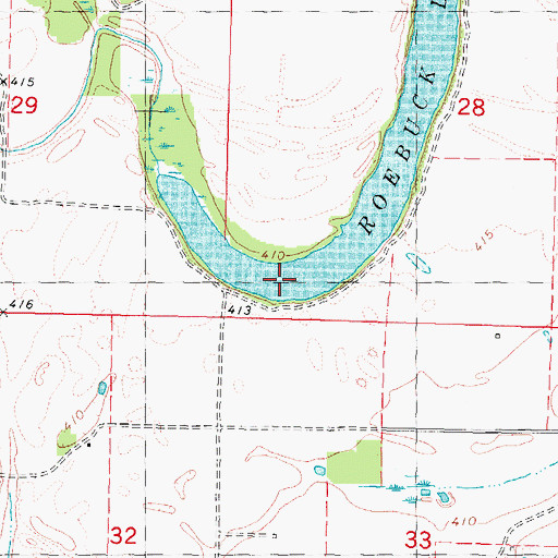 Topographic Map of Roebuck Lake, OK