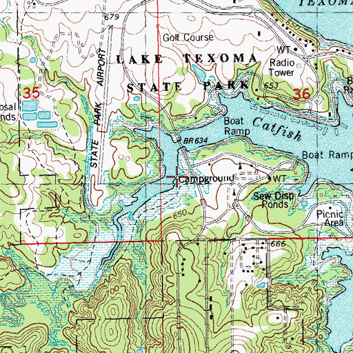 Topographic Map of Rooster Creek, OK