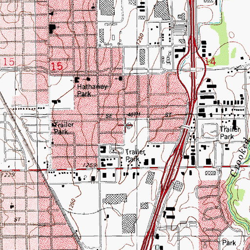 Topographic Map of Ross School, OK