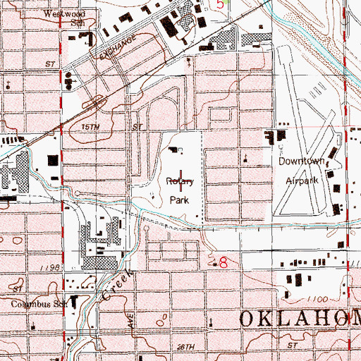 Topographic Map of Rotary Park, OK